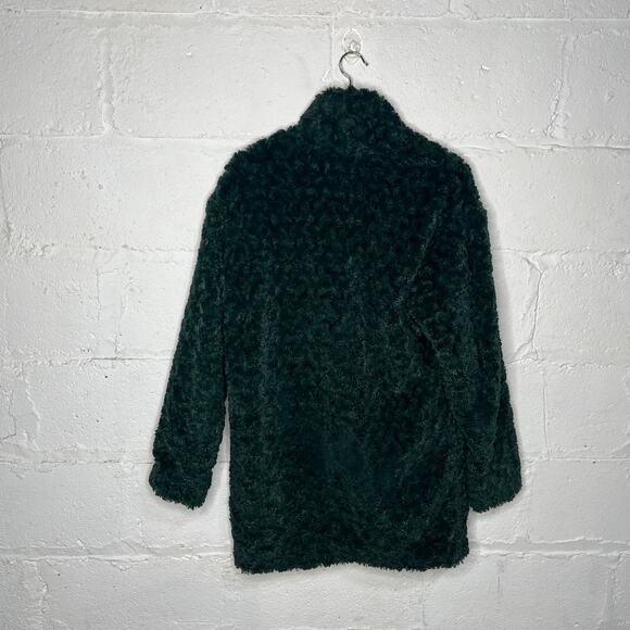 Wilfred Free Women's Green Cocoon Shawl Collar One Button Plush Jacket Sz Medium - Picture 3 of 8